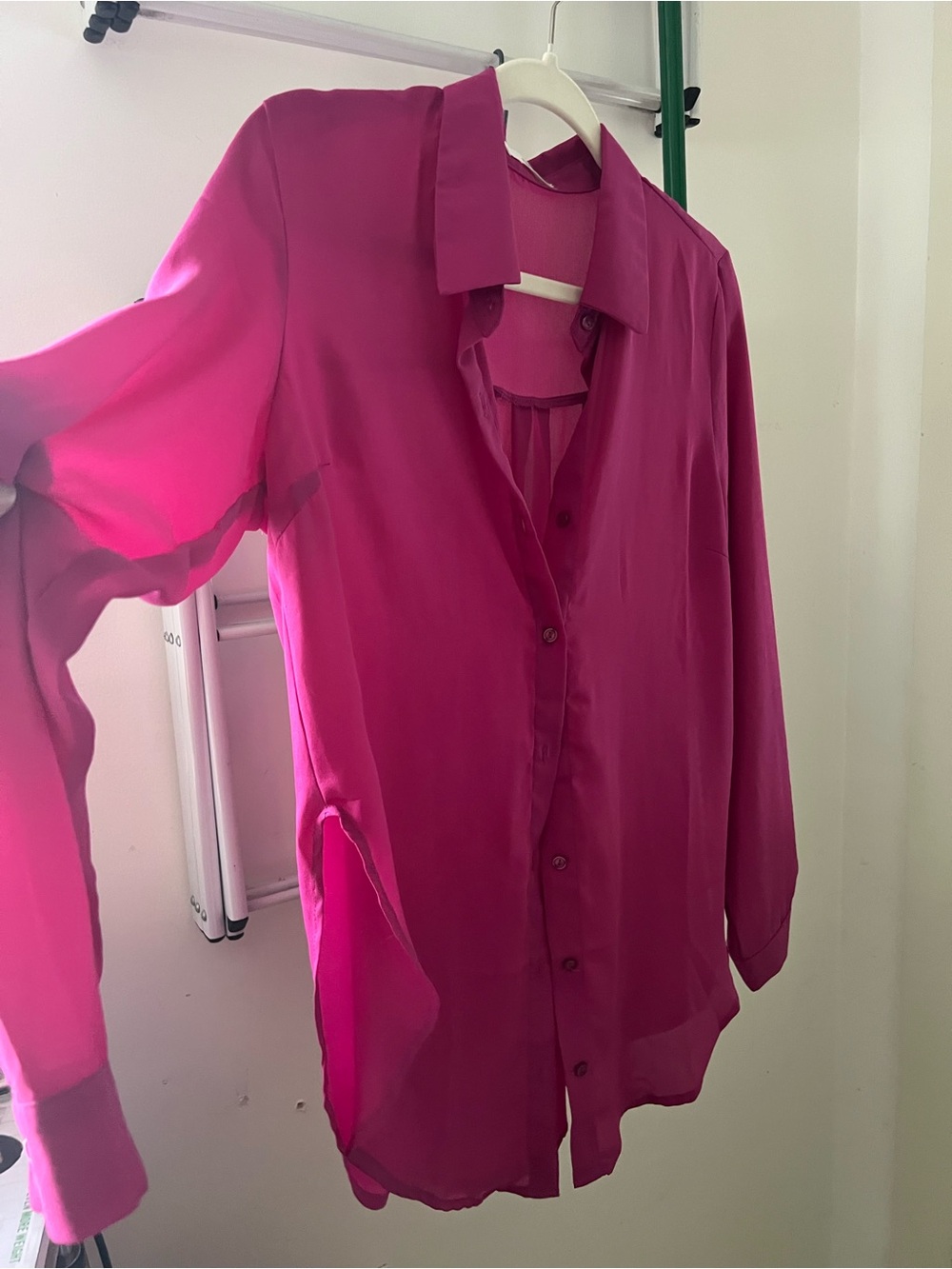 Fuchsia Button-Down flowy Blouse